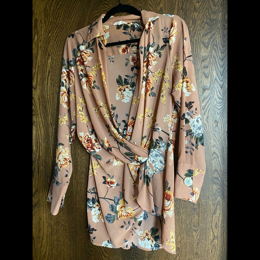 Sandy and Sid brand, blouse, floral, beige